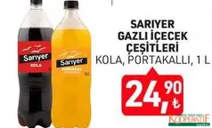 SARIYER GAZLI İÇECEK ÇEŞİTLERİ KOLA 1 L fiyat ve kampanya bilgisi